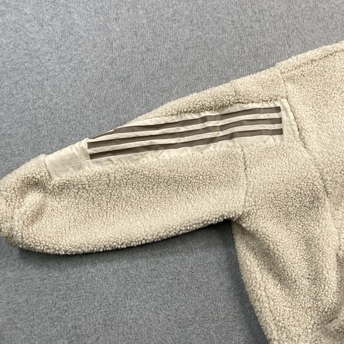 Adidas Track Jacket donna US Small Pile pile caldo manica 3S righe full zip - Foto 4 di 16