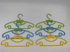 Vintage Child's Plastic Hangers Set Of 6, Bow Detail