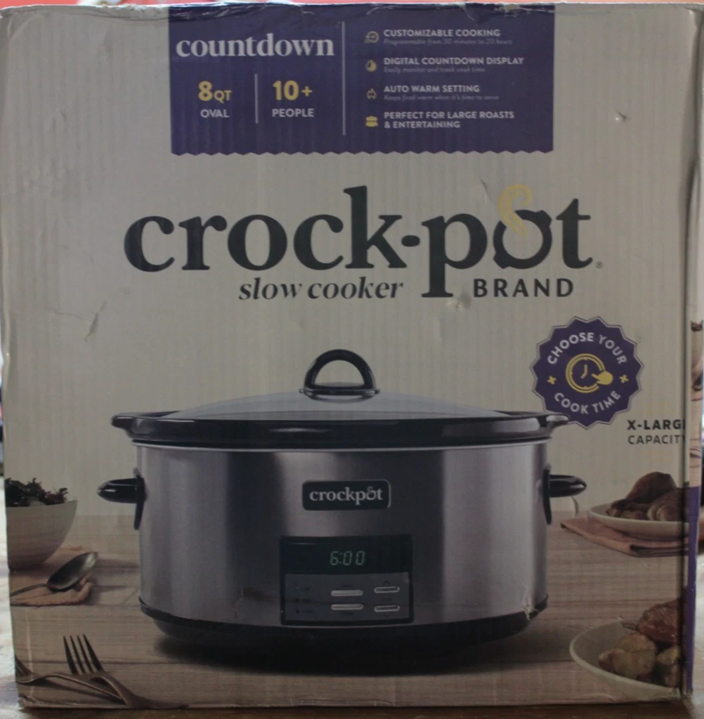 Crock-Pot Large 8-Quart Programmable Slow Cooker with Auto 8 Quarts, Black