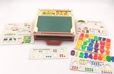 Vintage Fisher Price School Days Desk Chalkboard Alphabet Numbers Cards Toy