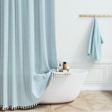 Stall Shower Curtain - 60x72 Narrow Boho 60"W x 72"L Pack of 1 Fog Blue