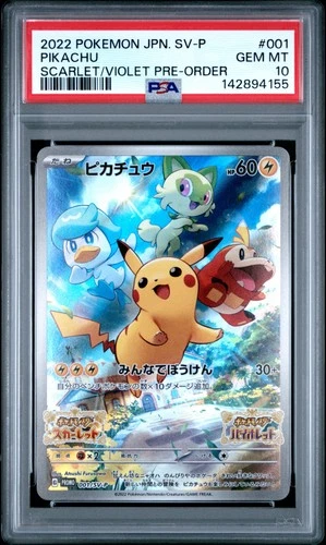 2022 POKEMON JAPANESE SV PROMO SCARLET & VIOLET PRE-ORDER #001 PIKACHU PSA 10