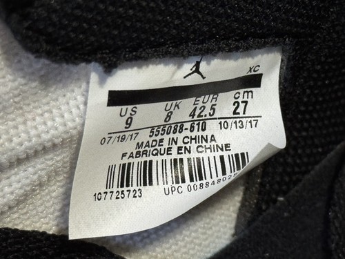 NIKE Air Jordan 1 Retro Alto OG Bred Toe Talla 9 555088-610 DS NUEVO - Imagen 8 de 8