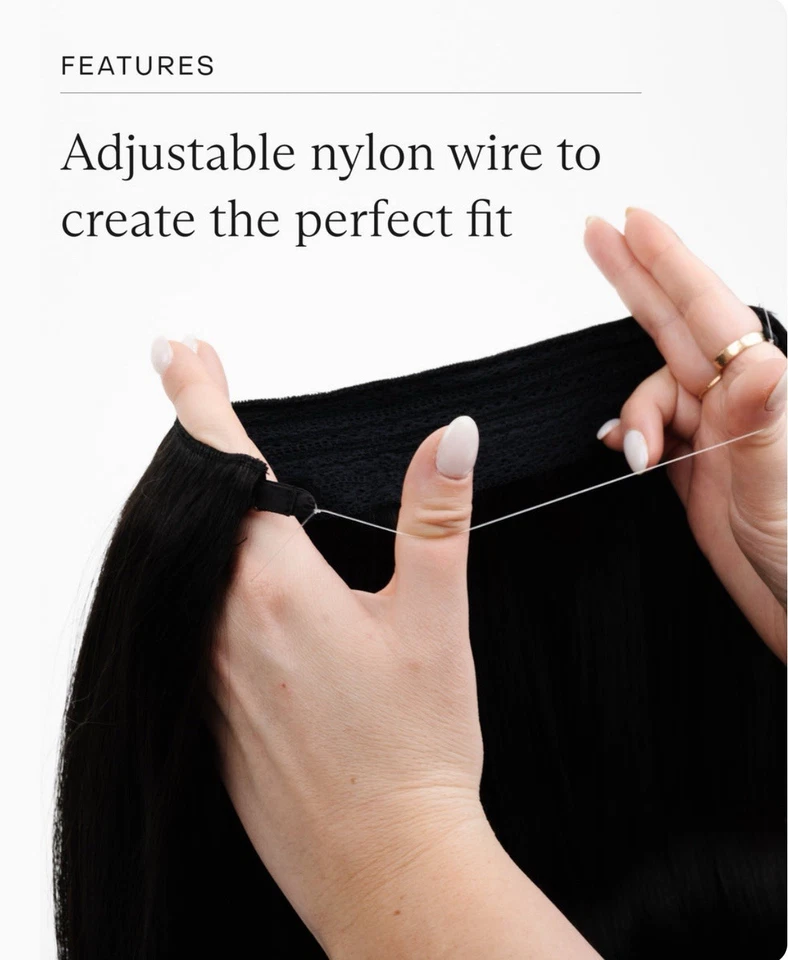 Extensiones de cabello Donna Bella Halo 20” rubio claro liso (165 g) NUEVO cabello Remy Foto 4 de 4