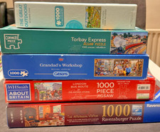 Job Lot 5x 1000pc Jigsaw Puzzles - Gibsons, Ravensburger - INCOMPLETE / MISSING
