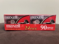 24-Pack Maxell UR 90 Minute Blank Audio Cassette Tapes Normal Bias NEW SEALED.