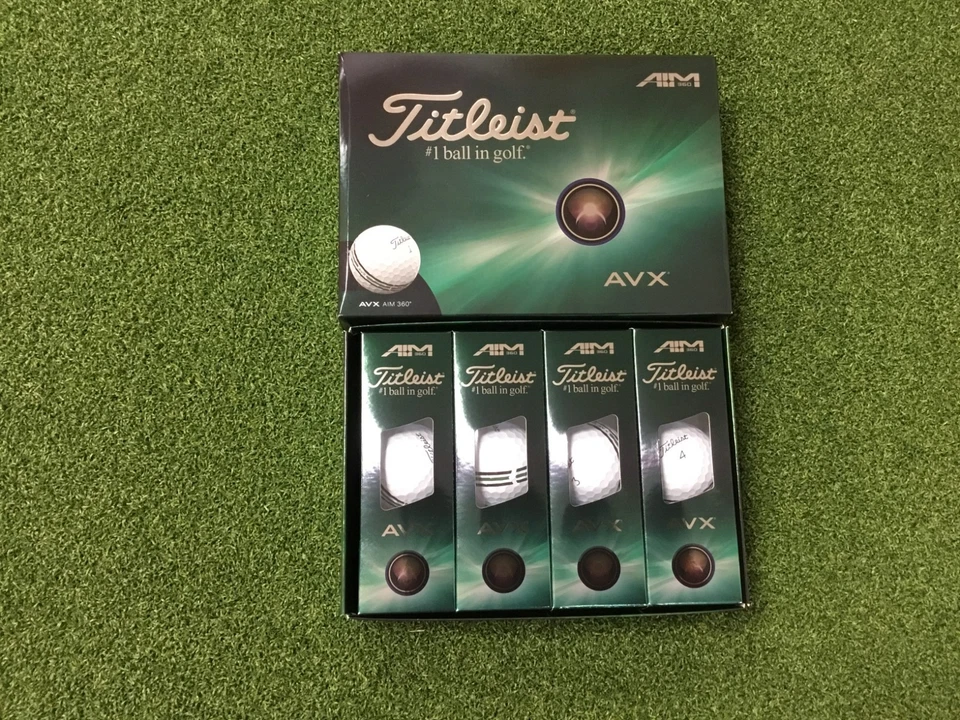 Titleist AVX 360 AIM Dutzend weiße Golfbälle verpackt