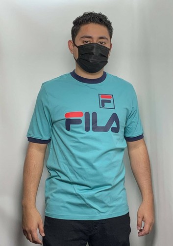 Men's Fila Teal | Navy Tee Shirt | eBay