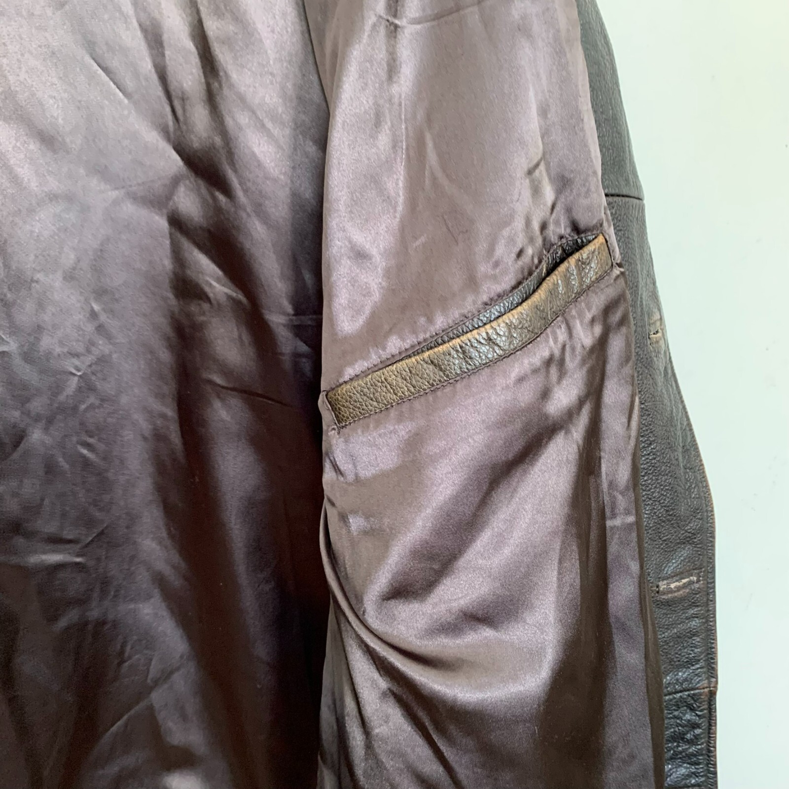 Cherokee Jacket Brown Leather Collared Button Fro… - image 7