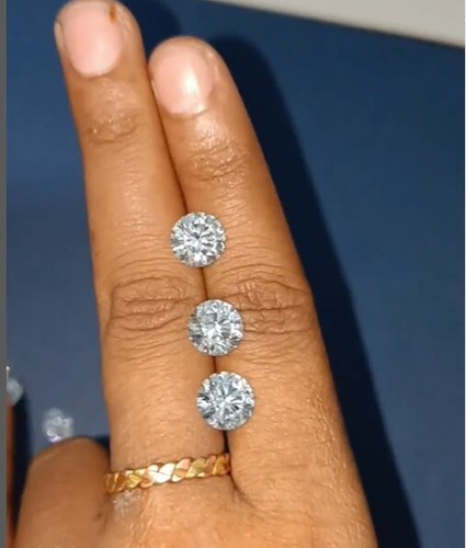 Excellent Cut 6mm Round Cubic Zirconia Loose Stone 2 pcs Lot For Stud Earring - Bild 3 von 6