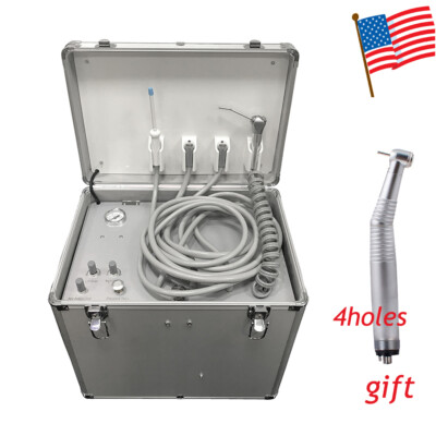 Portable Dental Turbine Unit Air Compressor Suction Machine 130L/min Air flow