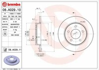 2X Brembo 08.A029.11 Bremsscheibe Hinten FüR Mazda