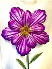 Pink Flower Solar Spinner Garden Stake Metal & Glass By Sunset Vista 56x17”