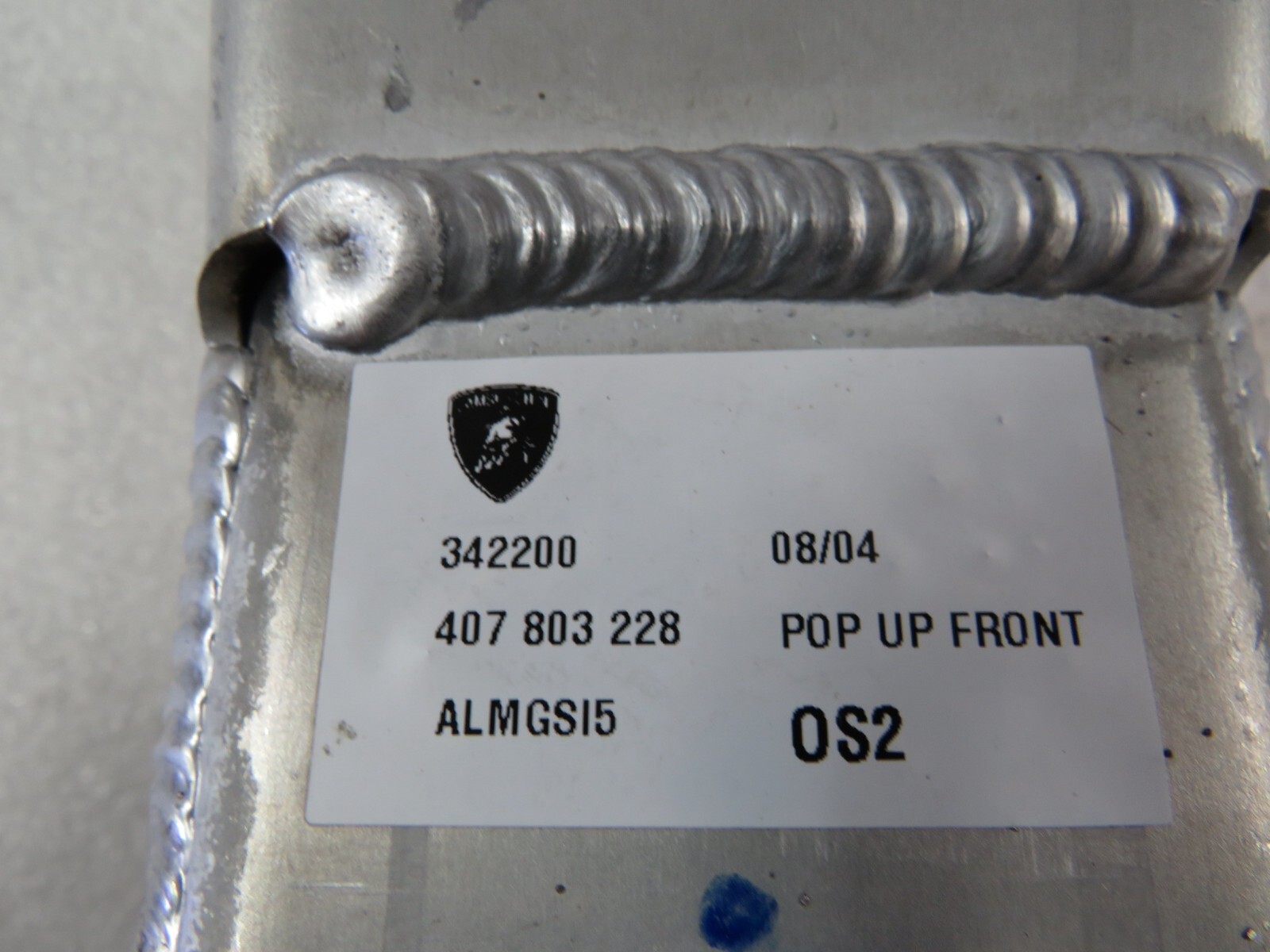 Lamborghini Gallardo, Spyder, RH, Right, Seat Belt Bracket, P/N 407803228