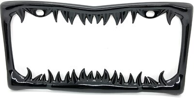#ad Shark Tooth Black Painted Metal License Plate Frame 1 piece $17.99