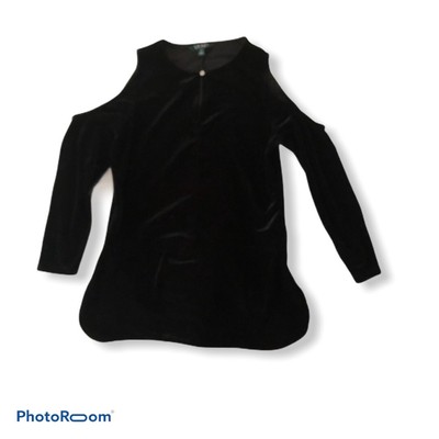 black velvet cold shoulder top