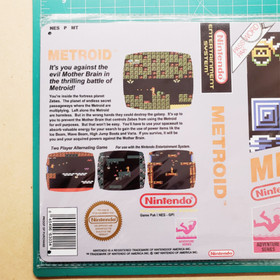 Metroid box art metal sign 8x12 inch Samus Aran NES retro game room wall d&eacute;cor