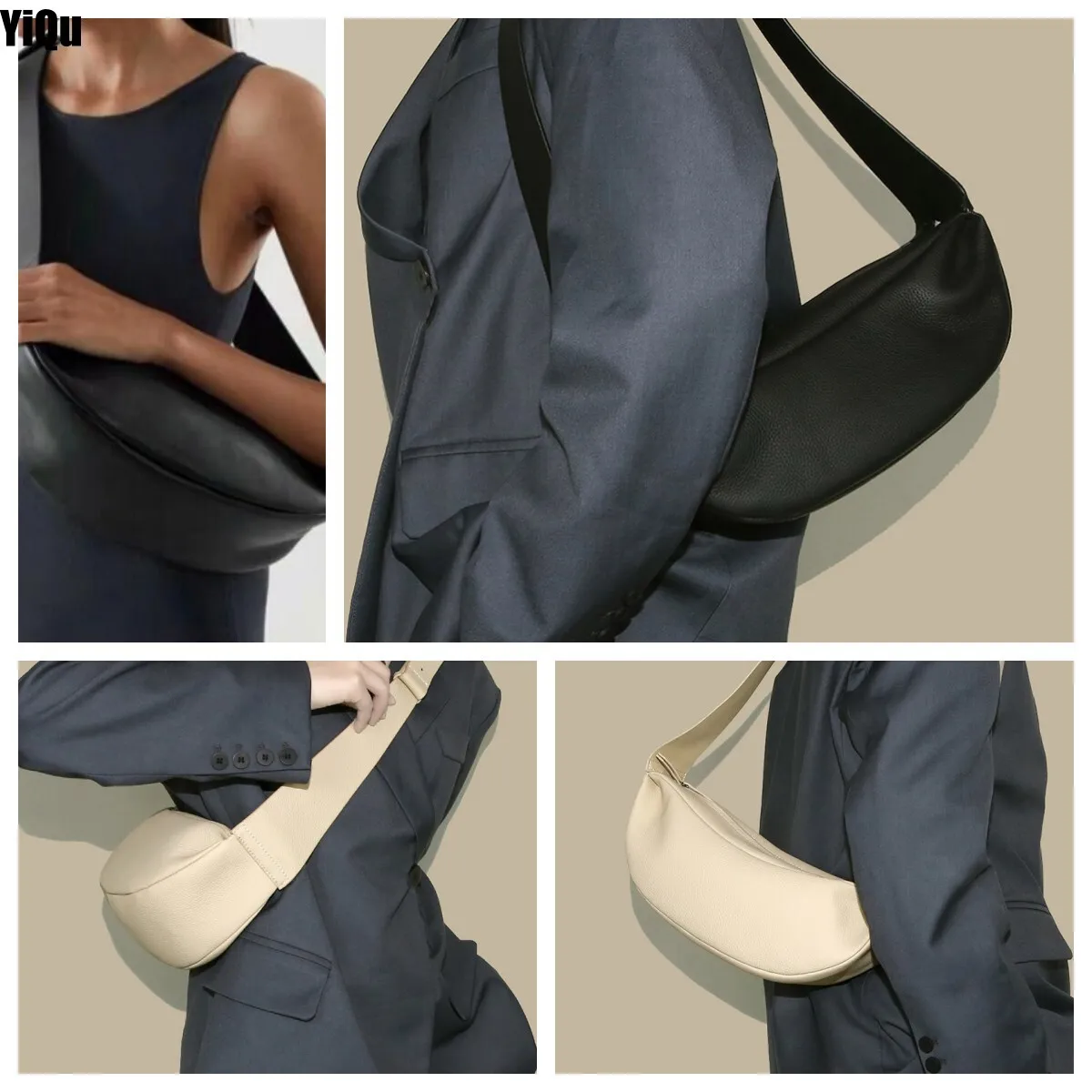 Women's COS Sheepskin Dumpling Bag Shoulder Strap Crossbody