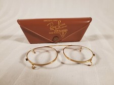 Vintage 1960s Clip On Glasses Lenses Ray Ban Bausch  Lomb B L Gold Rim