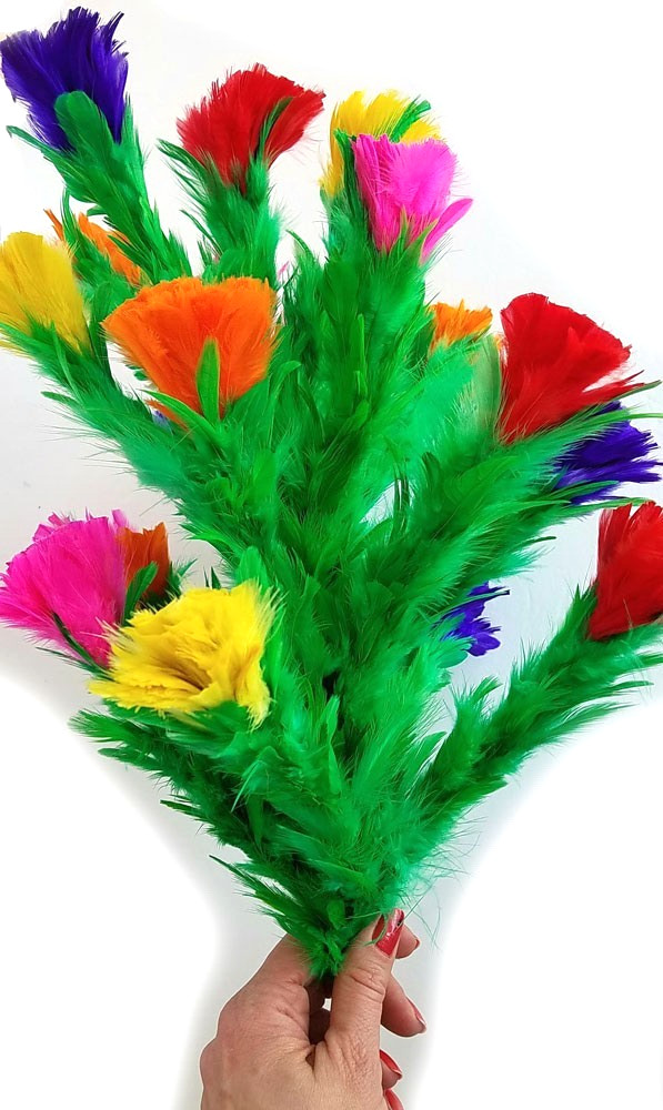 Large PRODUCTION FEATHER FLOWER BOUQUET Sleeve 20 Bud Plume Stage Magic Trick