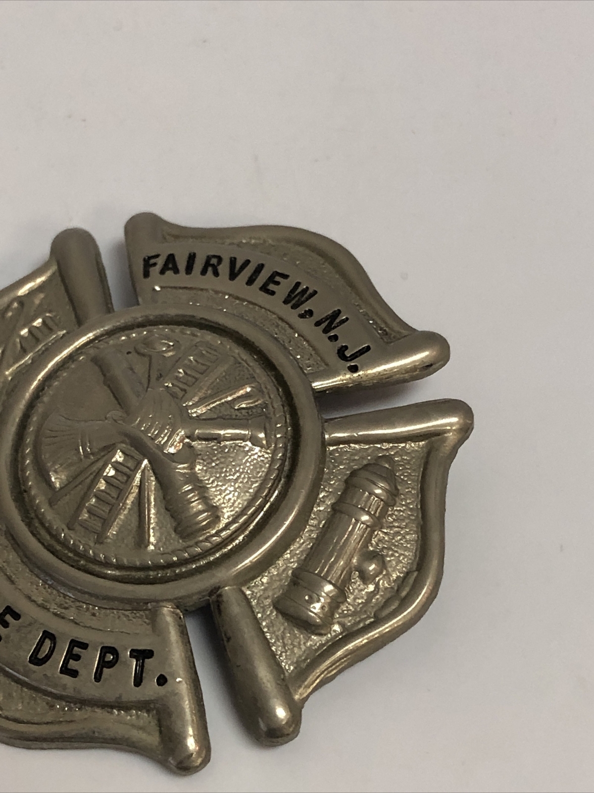 Vintage Metal Fairview NJ Fire Department Hat Badge eBay