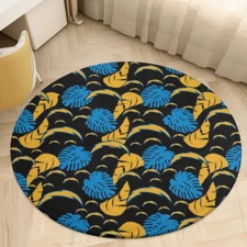 San Diego Chargers Fans Circular Coral Velvet Floor Mat 31.5in Home Decorative