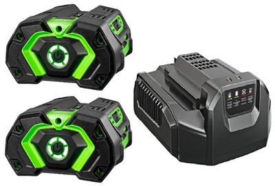 New- 2-Pack of Ego Power+ BA2800T 5.0 Ah Li-Ion Batteries w Ego CH2100 Charger