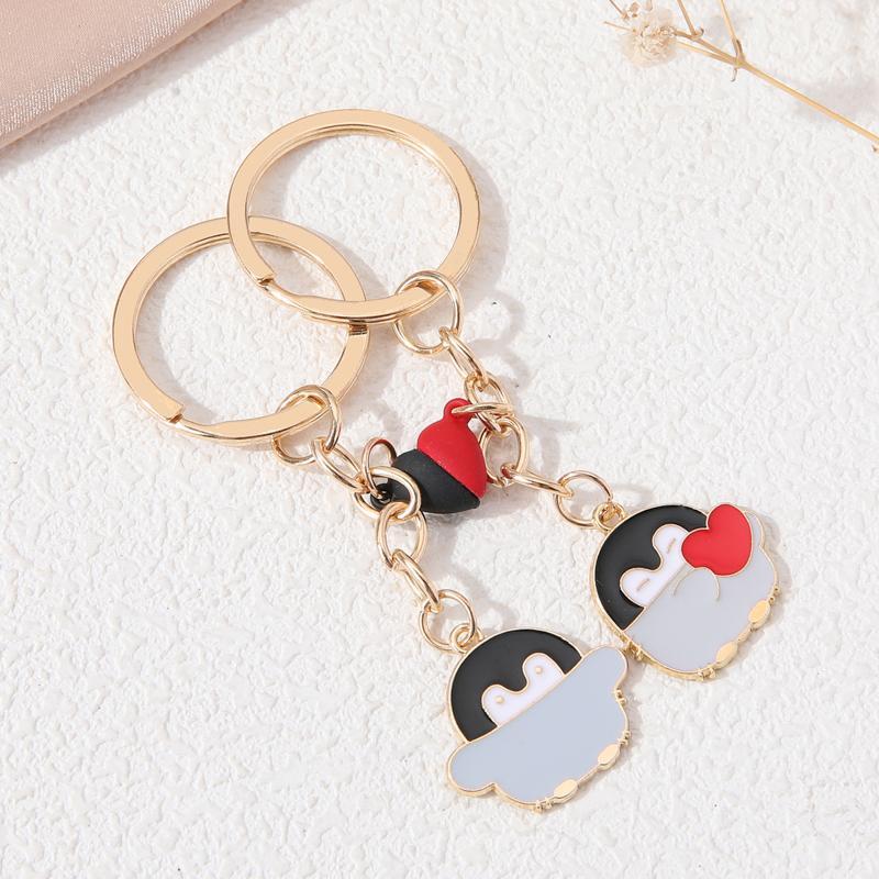 Cute DIY Penguin Heart Magnet Keychain for Jewelry Making