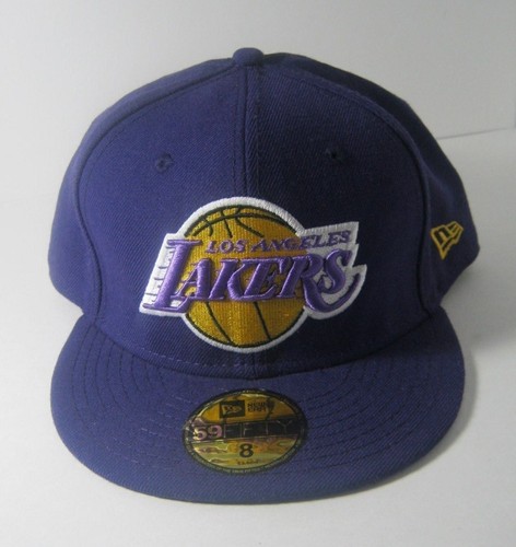 Los Angeles Lakers New Era 59fifty NBA Fitted Hat Cap Purple Size 7 - Picture 6 of 15