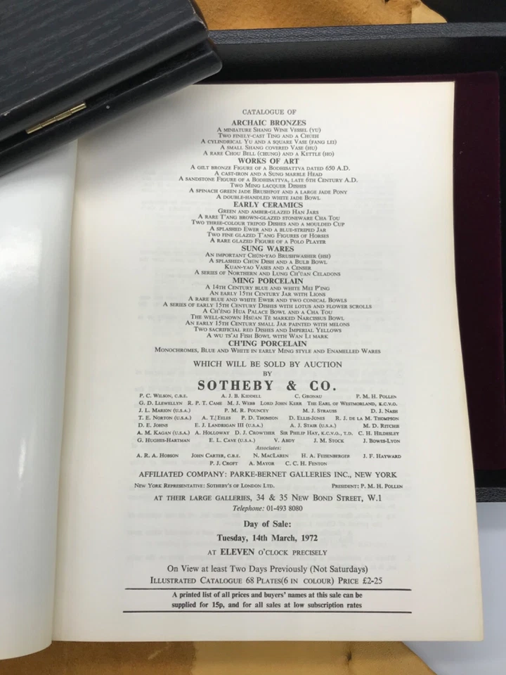 SOTHEBY'S Catalog CHINESE CERAMICS BRONZE JADE WORKS of ART March 1972 - LONDON - Image 3 of 4