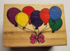 Wood/Rubber Stamp Group of 7 Balloons