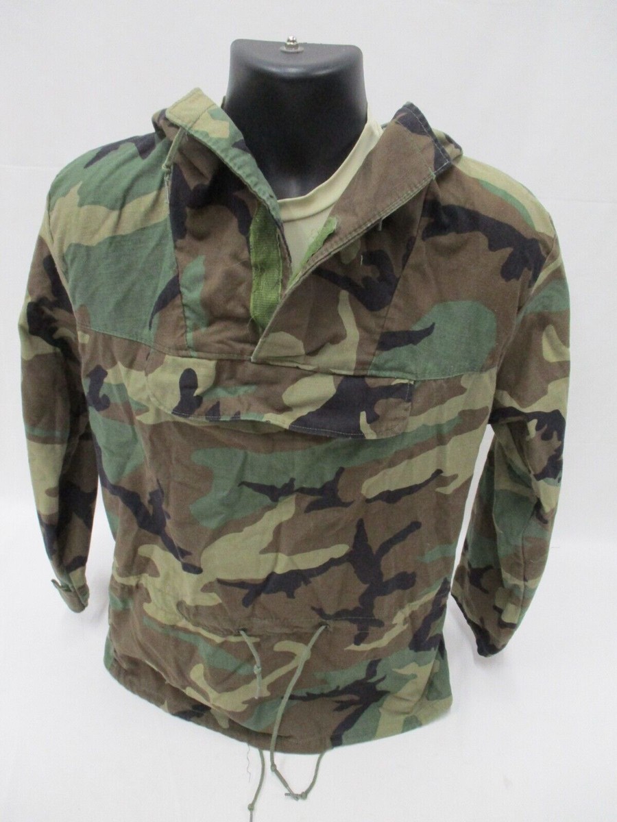 RARE USGI MILITARY WOODLAND BDU ANORAK X-SMALL JACKET PULL