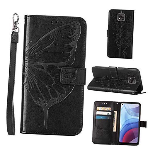 Compatible for Moto G Power 2021 Case Wallet,[Kickstand][Wrist Black