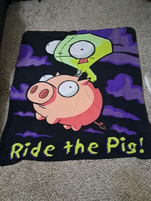 Invader Zim Gir Blanket Ride The Pig 50x60 Throw
