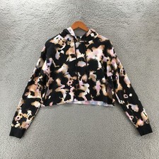 Wild Fable Fleece Lined Cropped Sweatshirt Womens Multicolor Hooded Long Sleeve