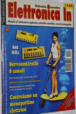 ELEKTRONIK IM OKTOBER 2001 NR. 63-868 MHZ SERVOSTEUERUNG 8 CH.-PROGRAMM. ATMEL AVR