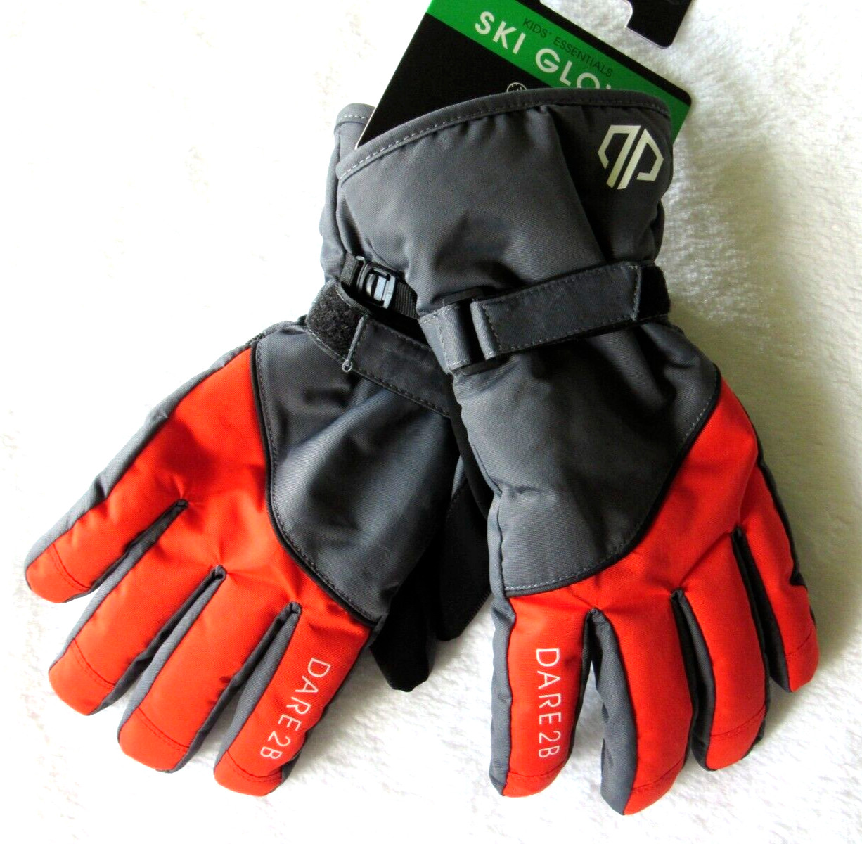 Зимние лыжные перчатки Dare 2b Big Kids Серого/оранжевого цвета с водонепроницаемой изоляцией для больших детей 11-12 лет