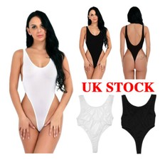 UK Women One Piece Swimwear Bikini Swimsuit Yoga Leotard High Cut Thong Bodysuit