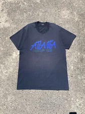 Vintage 80s Atlanta Georgia Souvenir T-Shirt - Black - Large