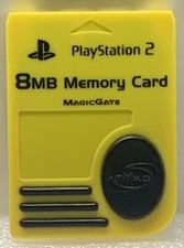 NYKO Yellow 8 MB Memory Card Magic Gate For Sony PlayStation 2