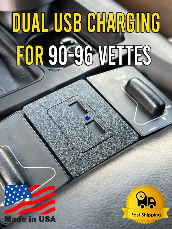 1990-1996 C4 Corvette Dual USB Charging Center Console FX3 Plate Replacement - Image 3 of 4