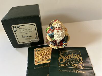 American Roman 1993 Santa Through the Decades Roly Poly 1900 Santa Ornament