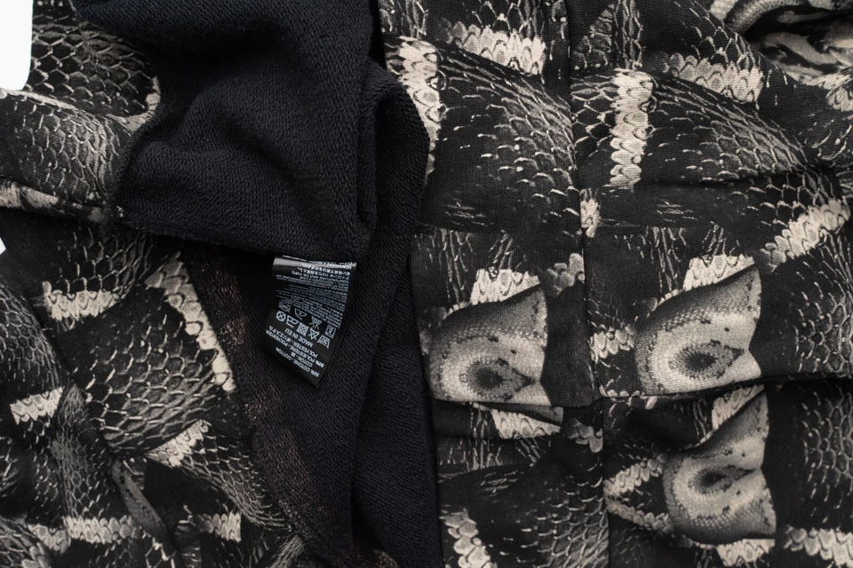 NUEVO CON ETIQUETAS MARCELO BURLON Serpientes Negro Algodón Calce Regular Pullover Cuello Redondo Suéter XS Foto 4 de 4