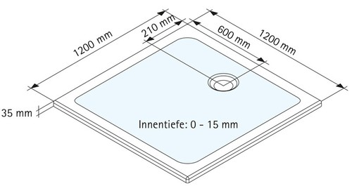 Schulte plan Mineralguss Quadrat Duschbecken Duschwanne Duschtasse bodenbündig - Bild 6 von 6