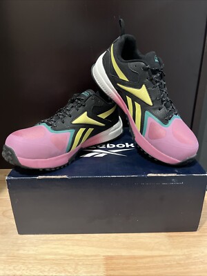 Reebok Work Lavante Trail 2 Work EH Compsite Toe Womens 10.5 Wide Pink Teal BLK