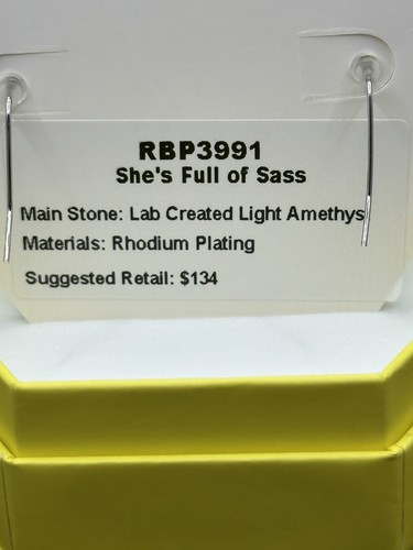 Ring Bomb Party RBP 3991 “Shes Full Of Sass” Amethyst Rhodium NEW - Picture 3 of 3