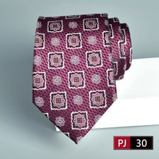 New Classic Polka Dot Red White JACQUARD WOVEN 100 Silk Men's Necktie Tie