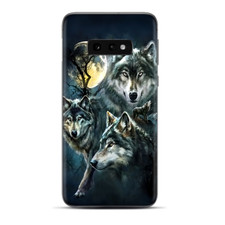 Skins Decal wrap for Samsung Galaxy S10e - 3 Wolves Moonlight