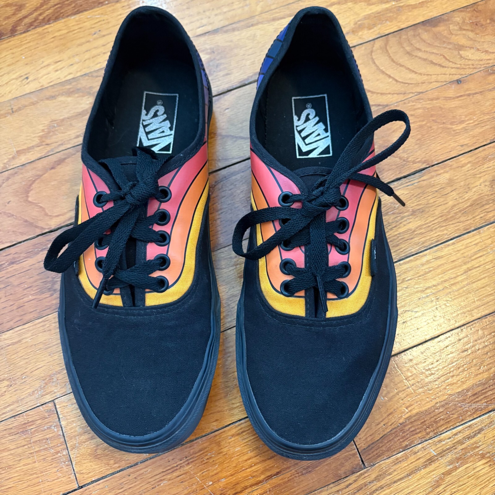 SAOLA Vans Refract Nero Retrò Uomo 9 Donna 10. 5 scarpe allacciate basse unisex suola gomma arcobaleno