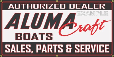 ALUMA CRAFT BOATS VINTAGE OLD SCHOOL SIGN REMAKE BANNER ART MURAL VARIOUS SIZES